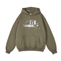 Sweat-shirt à capuche personnalisé en coton bouclé épais, couleur unie, décontracté, avec impression et broderie DIY, manches longues