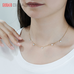 Collana con Pendente in Moissanite GIGAJEWE 1.5CT in Oro Massiccio 14K |   Collana con Doppio Taglio a Rosa |   Gioielli Delicati - Product Image 6