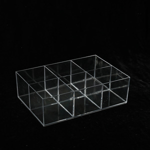 Transparent Plastic Storage Box 6 Compartment 19x12.7x6cm PP Material Desk Organizer Jewelry Organizer No Lid - Product Image 1