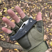 Couteau à haute dureté poignée en plastique ABS noir couteau pliant poche extérieure Camping chasse tactique pour Sport de plein air