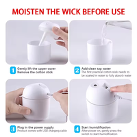 Mini humidificateur d'air ultrasonique 250 ml, lumière romantique, diffuseur USB, purificateur d'air pour voiture, générateur de brume aromatique, anion, avec lampe LED