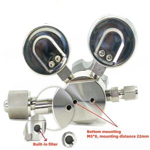 Valvola di Riduzione della Pressione dell'Aria ad Alta Pressione con Doppio Manometro per Laboratorio, Regolatore di <span class=keywords><strong>Gas</strong></span> ad Alta Pressione in Acciaio Inox 316 - Product Image 3