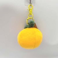Nieuwe Trends Groenten Fruit Pluche Keychaintoys Stripfiguren Oranje Custom Pluche Sleutelhanger Knuffels
