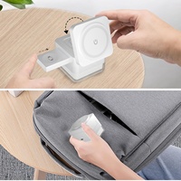 Dernier chargeur sans fil magnétique intelligent 3-en-1 pour iPhone 15 Source de lumière LED support pliant prise américaine charge multifonctionnelle