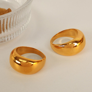 European American Style Minimalist Gold Plated <b>Titanium</b> Steel <b>Ring</b> Geometric U Shape Unisex Fashion Jewelry Gift Index Finger - Product Image 2