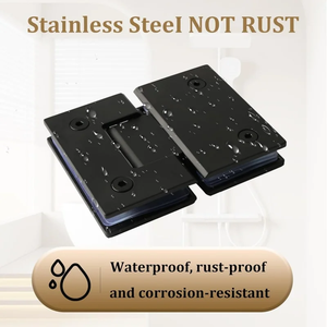 90°/180° Stainless Steel <b>Glass</b> <b>Hinges</b> Heavy Duty <b>Glass</b> Bracket Clamp Bathroom Shower <b>Door</b> Support Clip for Wall / <b>Glass</b>-to-<b>Glass</b> - Product Image 3