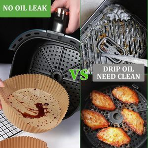Papiers de cuisson ronds anti-graisse et imperméables pour friteuse à air, jetables, sans BPA, de qualité alimentaire, pour four et micro-ondes, 6,3 pouces, 100 pièces - Product Image 2