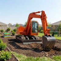 Mini-excavatrice sur chenilles de 8 tonnes, petite machine de terrassement, profondeur de creusement maximale pour les projets de construction agricole et routière