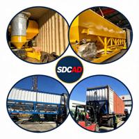 Silo à ciment horizontal mobile conteneurisé avec accessoires complets pour le ciment en vrac