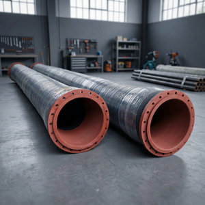 Cement Ship to Ship Transfer <b>Rubber</b> Hose, Spiral Wire Reinforced Nitrile <b>Rubber</b> Hose with Flanged Ends for Industrial Use - Product Image 1