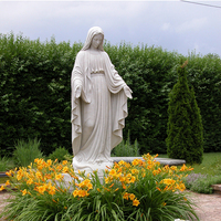 Statue de la Vierge Marie en marbre grandeur nature pour la décoration de jardin d'église à vendre
