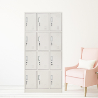 Armoire de rangement à 15 portes en acier laminé à froid avec serrure à clé, pour écoles, gymnases, vestiaires de personnel, bureaux d'entreprise