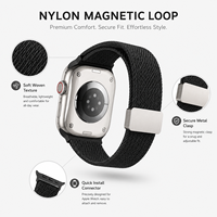 Bracelet tricoté à fermoir magnétique compatible avec Apple Watch 38 40 41 42 44 45 46 49 mm, bracelet en nylon respirant pour le sport et le quotidien, SE