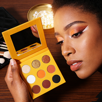Palette d'ombres à paupières personnalisées pressées, 9 couleurs, mates et scintillantes, maquillage à bas prix pour les peaux foncées, fabriquée en Chine