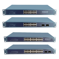 Conmutador Ethernet de 16/24 puertos Red Gigabit Switch Hub Divisor de fibra óptica Montaje en rack para juegos en casa Oficina