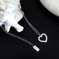 Collier pendentif soleil en acier inoxydable 316L style romantique avec chaîne en zircon en forme de cœur pour femme, idéal pour un anniversaire