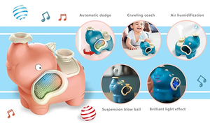 Elefante de juguete eléctrico con ruedas universales, luz y música, pulverizador humidificador, bola inflable suspendida y juguete andador para niños - Product Image 5