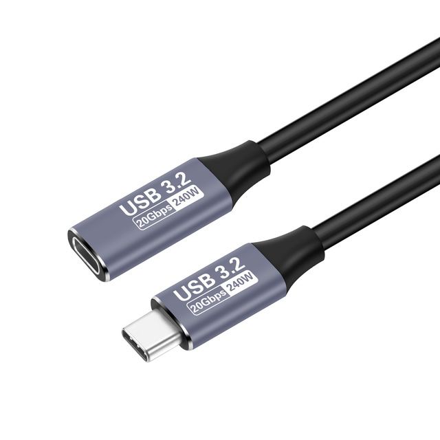 PD 240W USB 3.2 Male to Female Extension Cable Type C Fast Charging Data Cord 20Gbps Wire for iPhone Xiaomi MacBook iPad