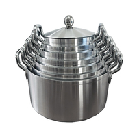 Ensemble de 7 Batteries de Cuisine Épaisses en Aluminium, Batteries de Cuisine Lourdes, Casseroles de 16 à 28 CM, Gros Ustensiles de Cuisine, Marmites et Casseroles de Soupe