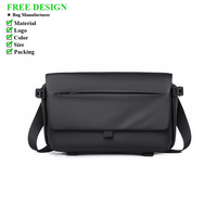 Nouveau sac messager pour homme en PU imperméable, fermeture à glissière, grande capacité, plusieurs poches, sac de voyage, sac bandoulière
