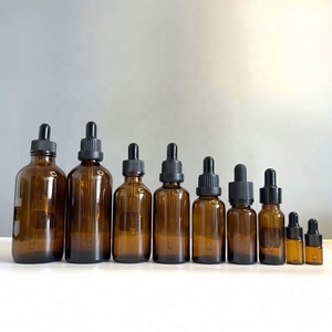 Botella de Vidrio Ámbar Redonda de 5ml 10ml 15ml 20ml 30ml 50ml 100ml Más Vendida con Tapa Cuentagotas Negra a Prueba de Manipulación - Product Image 6