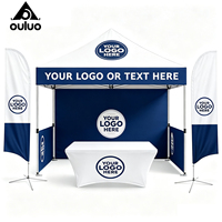 Tente de stand d'exposition personnalisée en tissu Oxford 300D rose 10x10 pieds avec impression de logo sur mesure pour les grands événements en extérieur et en intérieur
