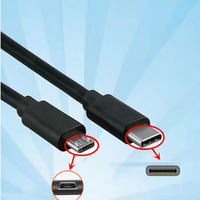 Pengisi daya Data USB Tipe C pria, Charger Data OTG pendek PVC tembaga murni untuk ponsel Android Printer USB panjang disesuaikan
