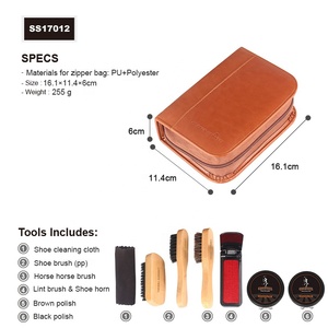 Kit per la Cura delle Scarpe <span class=keywords><strong>di</strong></span> Alta Qualità, 7 Pezzi, Kit Portatile da Viaggio per la Pulizia delle Scarpe con Custodia in Pelle PU, Regalo <span class=keywords><strong>di</strong></span> Compleanno Straordinario per gli Amanti delle Scarpe - Product Image 5