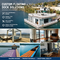 Maison flottante permanente, villa flottante sur l'eau, bar en capsule flottante, ponton flottant, maison-bateau pour équipement marin