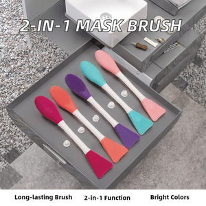 Dual Use <b>Silicone</b> Mask Brush Star Pocket Double Ended Facial Mud Applicator Massage <b>Tool</b> - Product Image 3