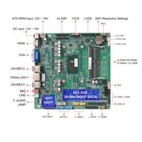 Carte mère industrielle SH68U Thin Mini ITX avec processeur SOC I5 6300U intégré, 2xDDR4, 6xCOM, 2xEDP/LVDS, 2xSATA3.0