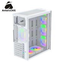 AntarcChill White Mid Tower ATX Gaming Computer Case Front Mesh Design Steel USB3.0 High Performance Cooling Factory Direct OEM