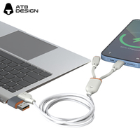 ATB 3 en 1 câble de charge super rapide câble Usb câble de données de téléphone portable en alliage de zinc et de métal pour téléphone portable