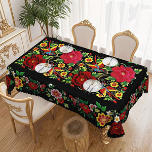 Mantel Mexicano Floral con Borde Festoneado - Product Image 2