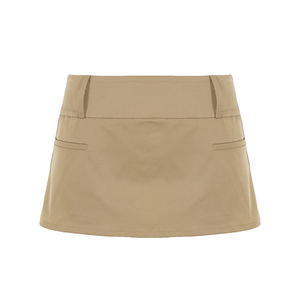 Minifalda de color sólido para mujer, corte en A, cintura media, forrada, estilo Y2K, informal, sencilla, versátil, falda corta de verano - Product Image 6