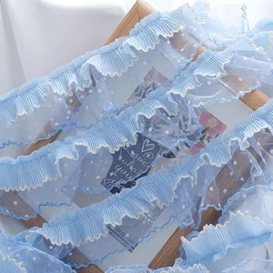 Larghezza 6 cm in poliestere blu cielo Tulle <span class=keywords><strong>con</strong></span> rifiniture in pizzo a pois nastro di pizzo per bambini - Product Image 5