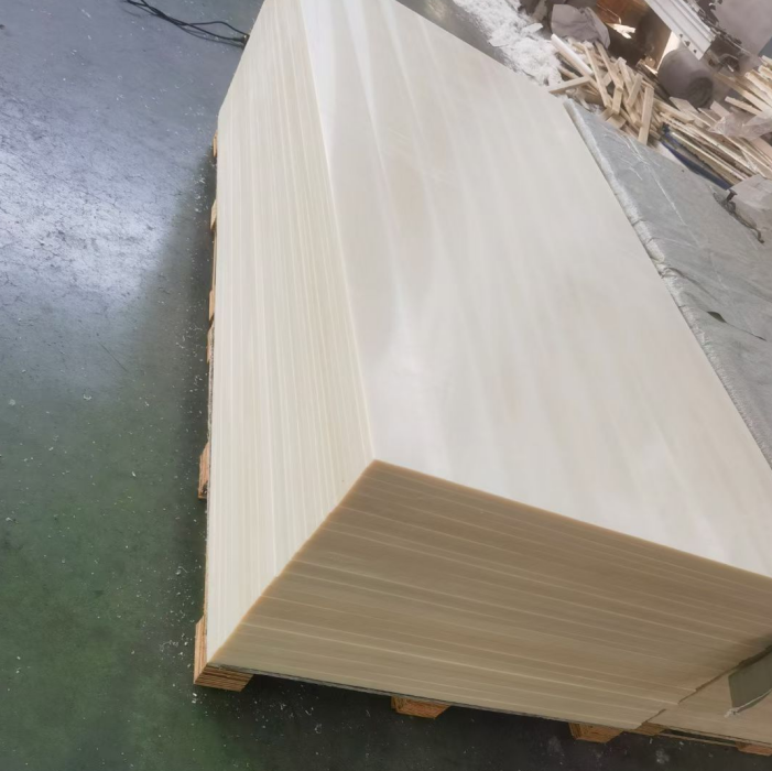 Factory MC Nylon Board 1200*2000mm 1mm Thick PA6 White Yellow Cutting Packaging
