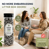 Désodorisant pour litière de chat OEM au charbon actif – Pot anti-odeurs pour la fraîcheur de la toilette de chat – Fournitures pour animaux de compagnie