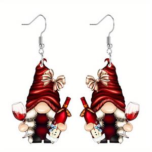Boucles d'oreilles pendantes en acrylique pour femmes Accessoires de vacances pour mariage et fête Noël Bijoux nains Cadeau pour femme - Product Image 5