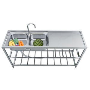 Equipo personalizado para salón de hotel y restaurante, cuenco doble para exteriores, acero inoxidable, lavado a mano, fregadero de cocina portátil, tanque de agua - Product Image 3