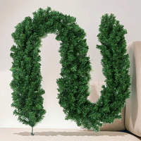 Guirlande de Noël en rotin artificiel, couronne en PVC ignifuge, décorations suspendues pour les fêtes de Noël et la décoration intérieure