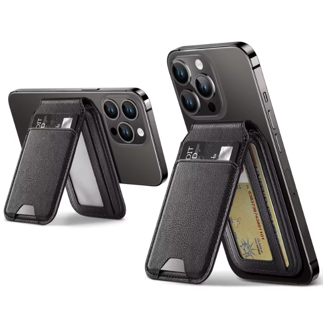 Custom RFID Slim Pu Leather Magnet Card Holder Wallet with ID Window for iphone Series