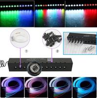 Lumière de plafond à fibres optiques LED RGBW scintillante à double port 20W, éclairage ambiant ciel étoilé pour toit de voiture, contrôle par application
