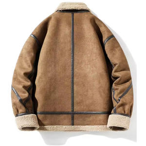 أونا مخصص خمر الشتاء طية صدر السترة القطن بطانة جلد مدبوغ سترة الرجال الرمز البريدي حتى مدرب مطرز - Product Image 3