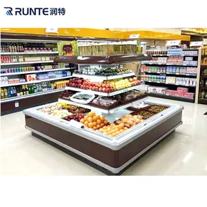 Mini runde offene Chiller Display Supermarkt Promotion Island Chiller