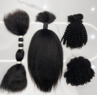 Cheveux humains brésiliens bruts 100% naturels, ondulés et bouclés, en vrac pour tresses, cheveux afro crépus, cheveux humains en vrac pour tresses, vague profonde