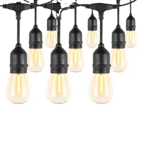 Shatterproof Outdoor Lichtslingers S14 Met Vintage Edison Lampen Commerciële Kwaliteit Patio Buiten Waterdicht Licht