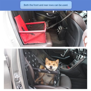 Asiento de coche para perros, hamaca de medio asiento de viaje para mascotas con cinturón de seguridad ajustable, asiento elevador <span class=keywords><strong>plegable</strong></span> para mascotas pequeñas a medianas - Product Image 4