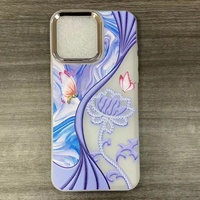 Coque de téléphone souple à motif floral pour Redmi 15C 4G 14C POCO F5, coque de téléphone en TPU avec cadre d'objectif électroplaqué pour Samsung A56 M55 M53 A17