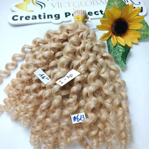5% de descuento Super Double Drawn Blonde Curly I Tip Hair Extensions Vietnam's Virgin Cambodian Hair High Grade From Sale off - Product Image 1